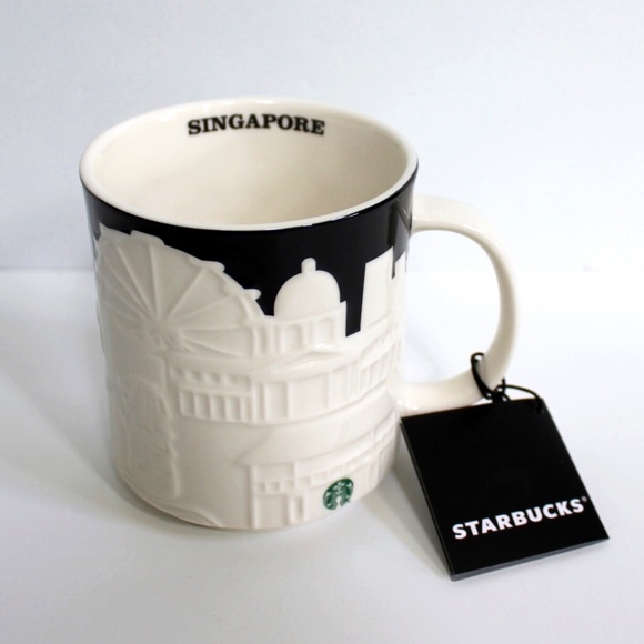 Starbucks Singapore Relief Ceramic Coffee Tea Mug Cup 16 oz
